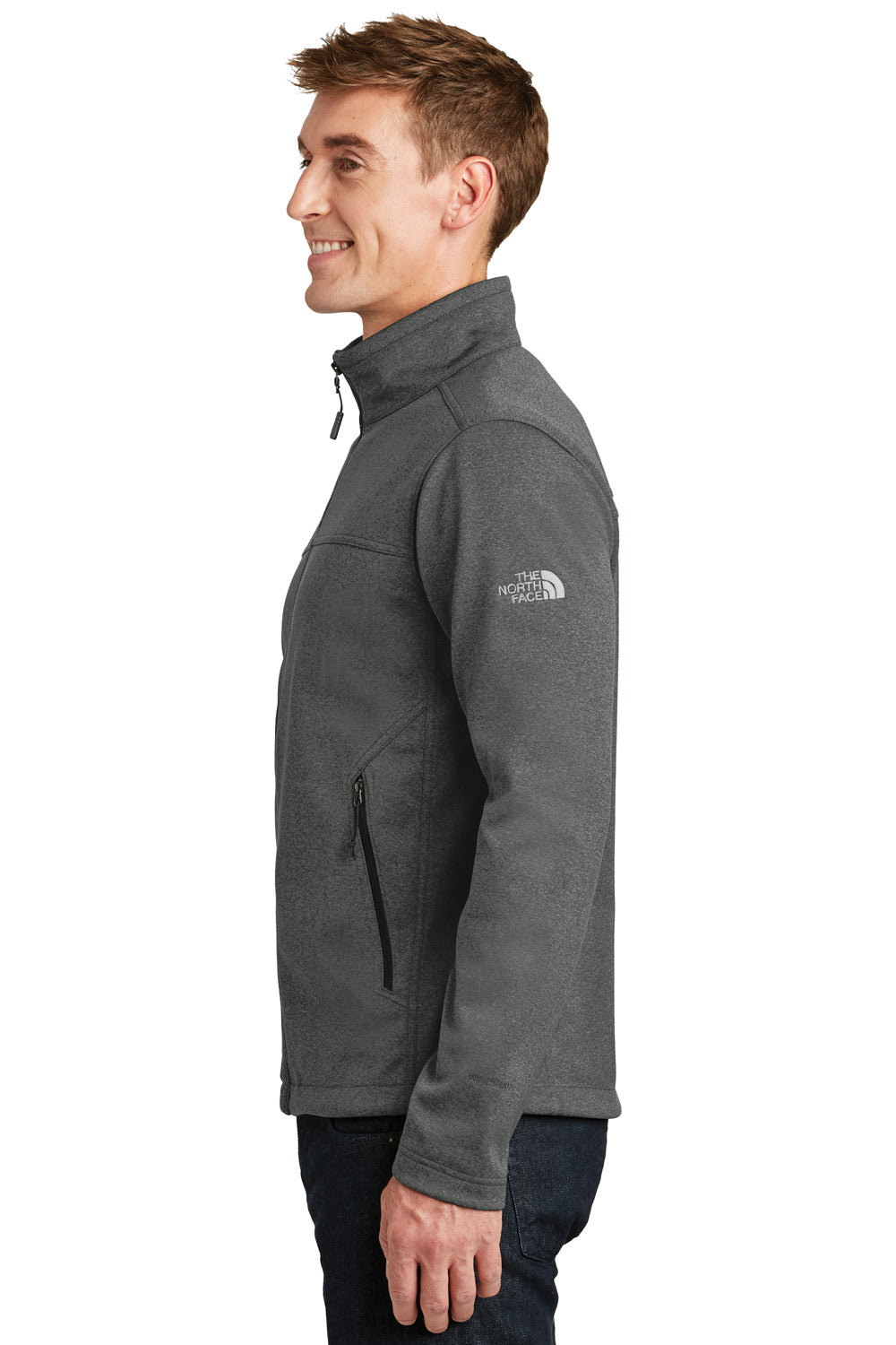 The North Face NF0A3LGX Mens Ridgeline Wind & Water Resistant Full Zip Jacket Heather Dark Grey Side