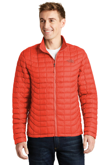 The North Face NF0A3LH2 Mens ThermoBall Trekker Water Resistant Full Zip Jacket Brick Red Front