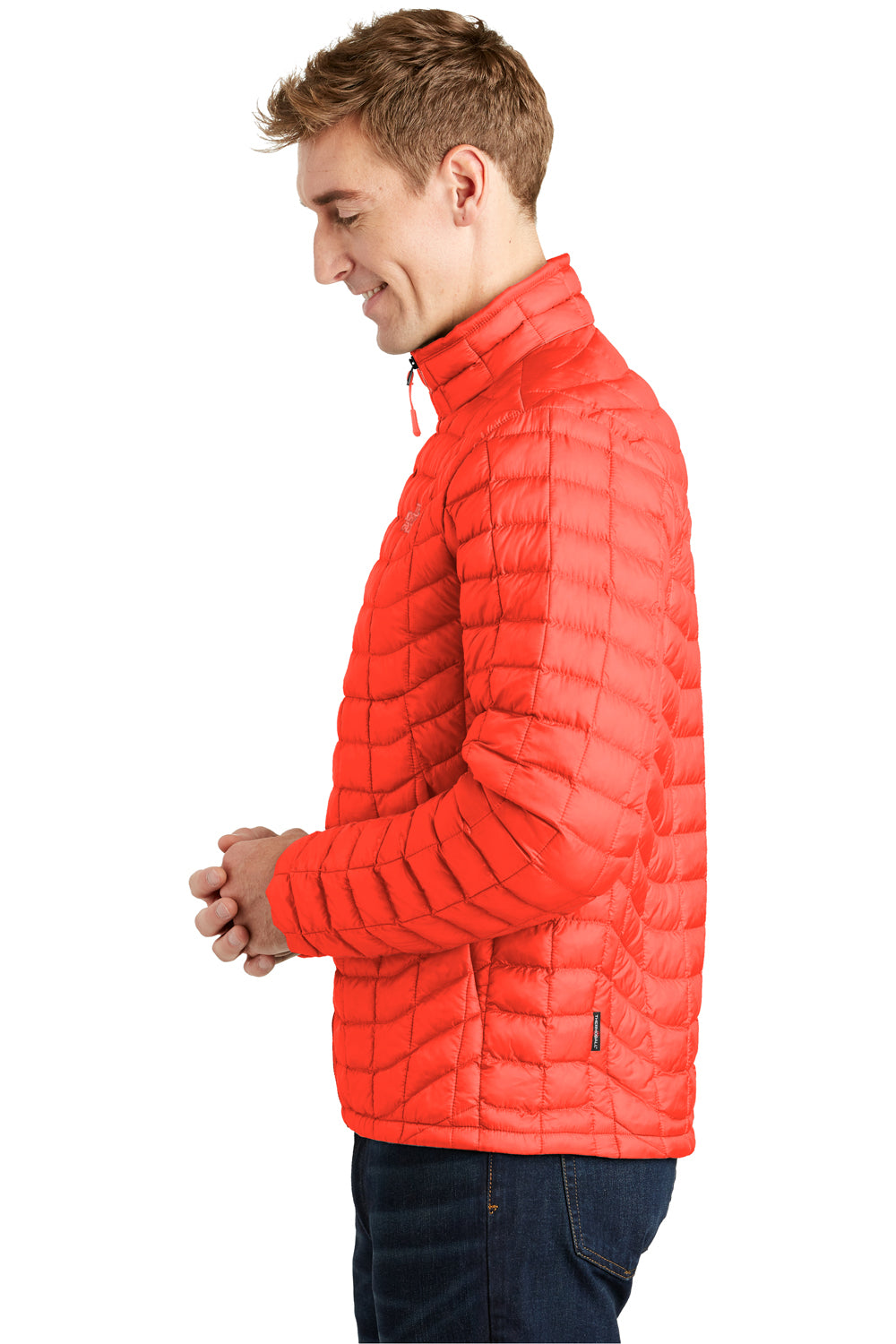 The North Face NF0A3LH2 Mens ThermoBall Trekker Water Resistant Full Zip Jacket Brick Red Side