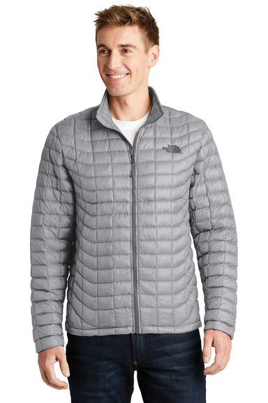 The North Face NF0A3LH2 Mens ThermoBall Trekker Water Resistant Full Zip Jacket Mid Grey Front
