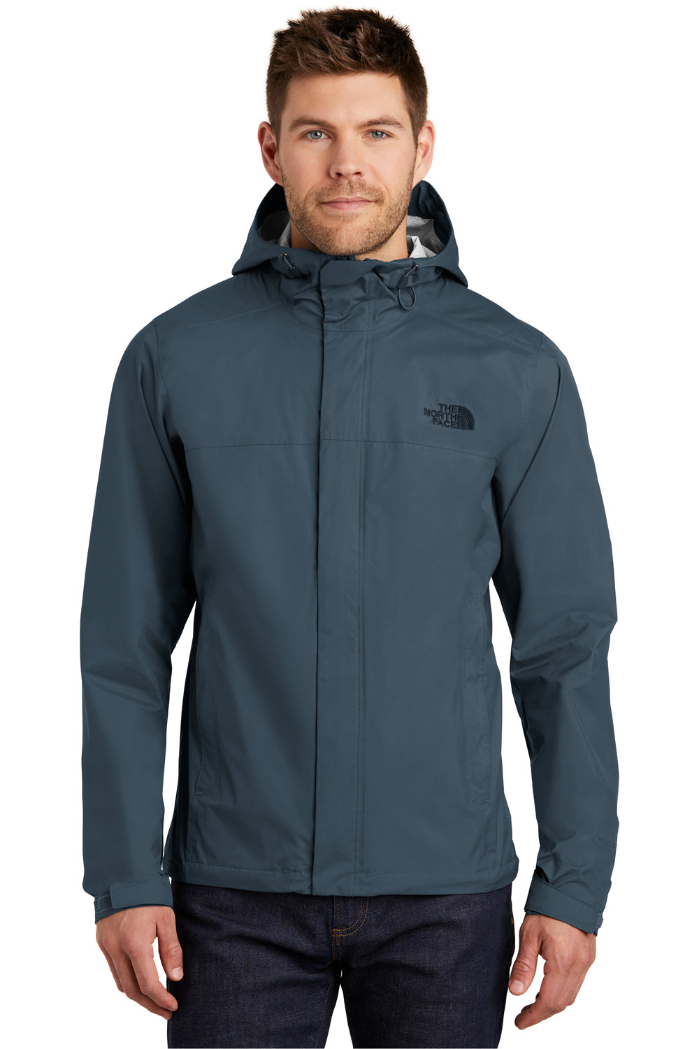 The North Face NF0A3LH4 Mens DryVent Waterproof Full Zip Hooded Jacket Shady Blue Front