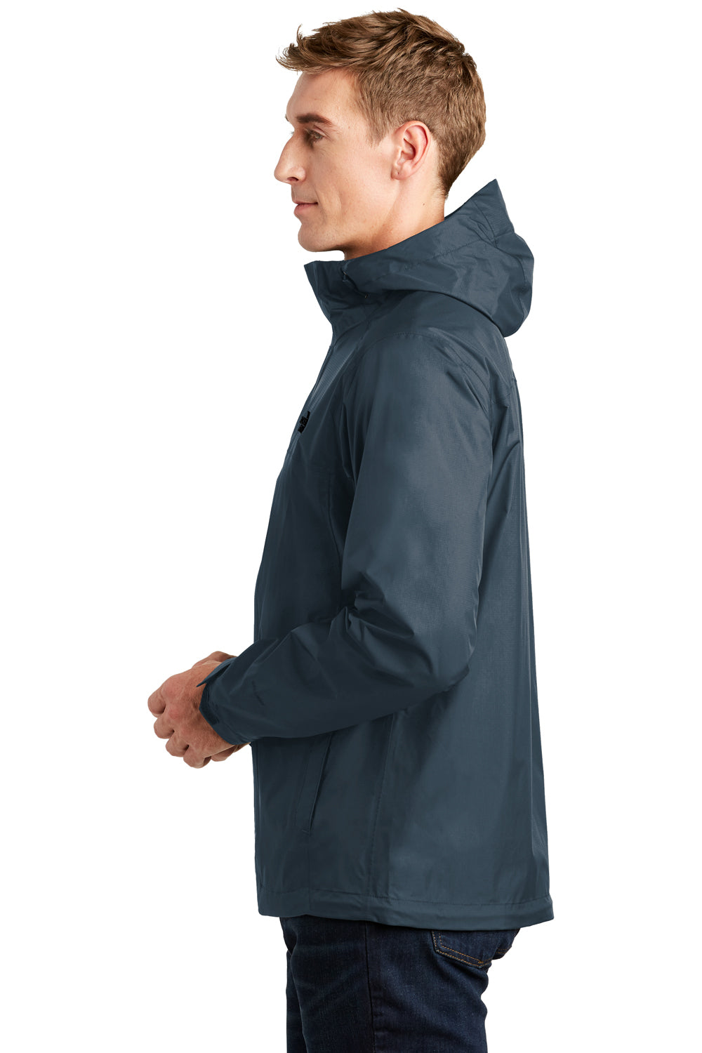 The North Face NF0A3LH4 Mens DryVent Waterproof Full Zip Hooded Jacket Shady Blue Side