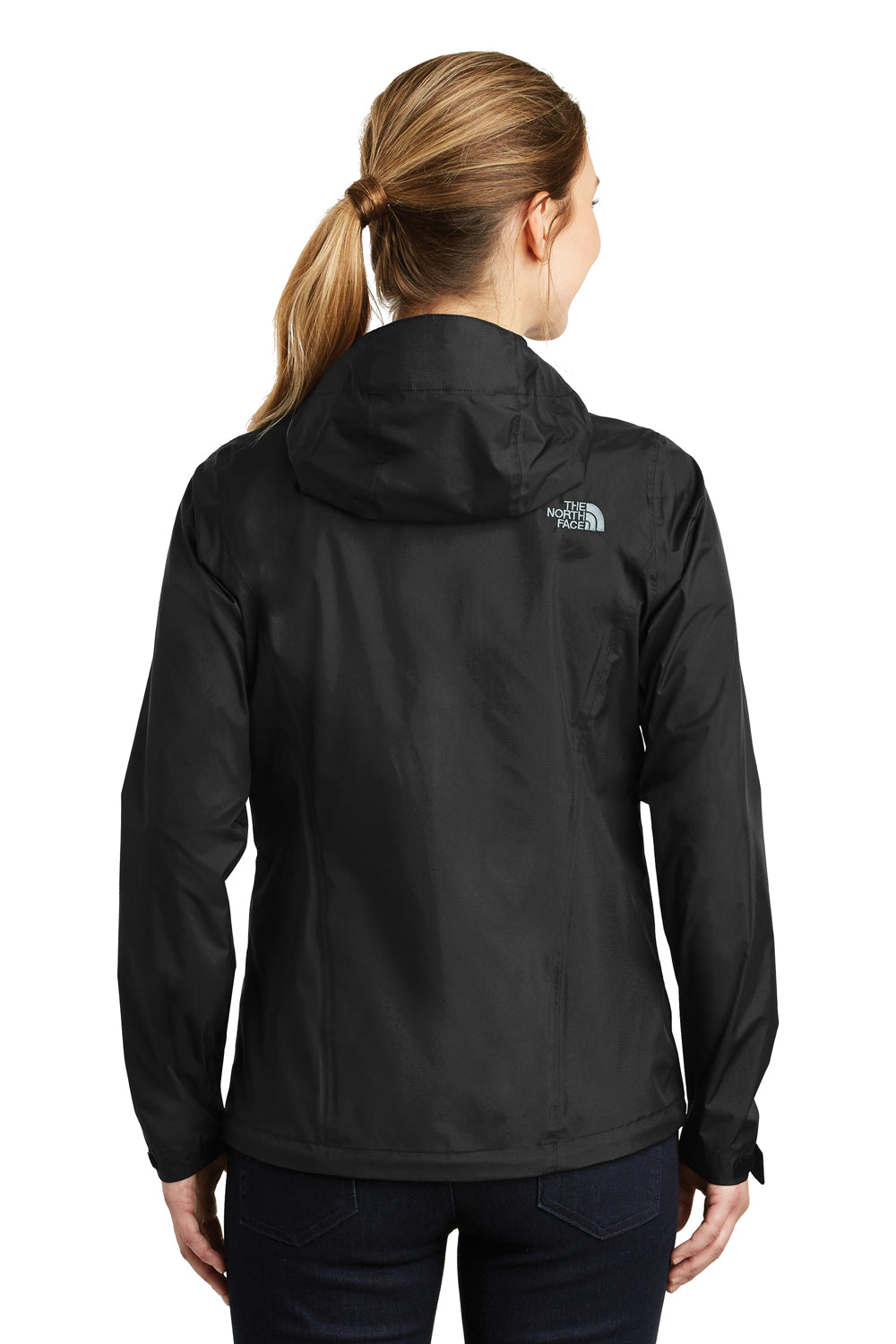 The North Face NF0A3LH5 Womens DryVent Waterproof Full Zip Hooded Jacket Black Back
