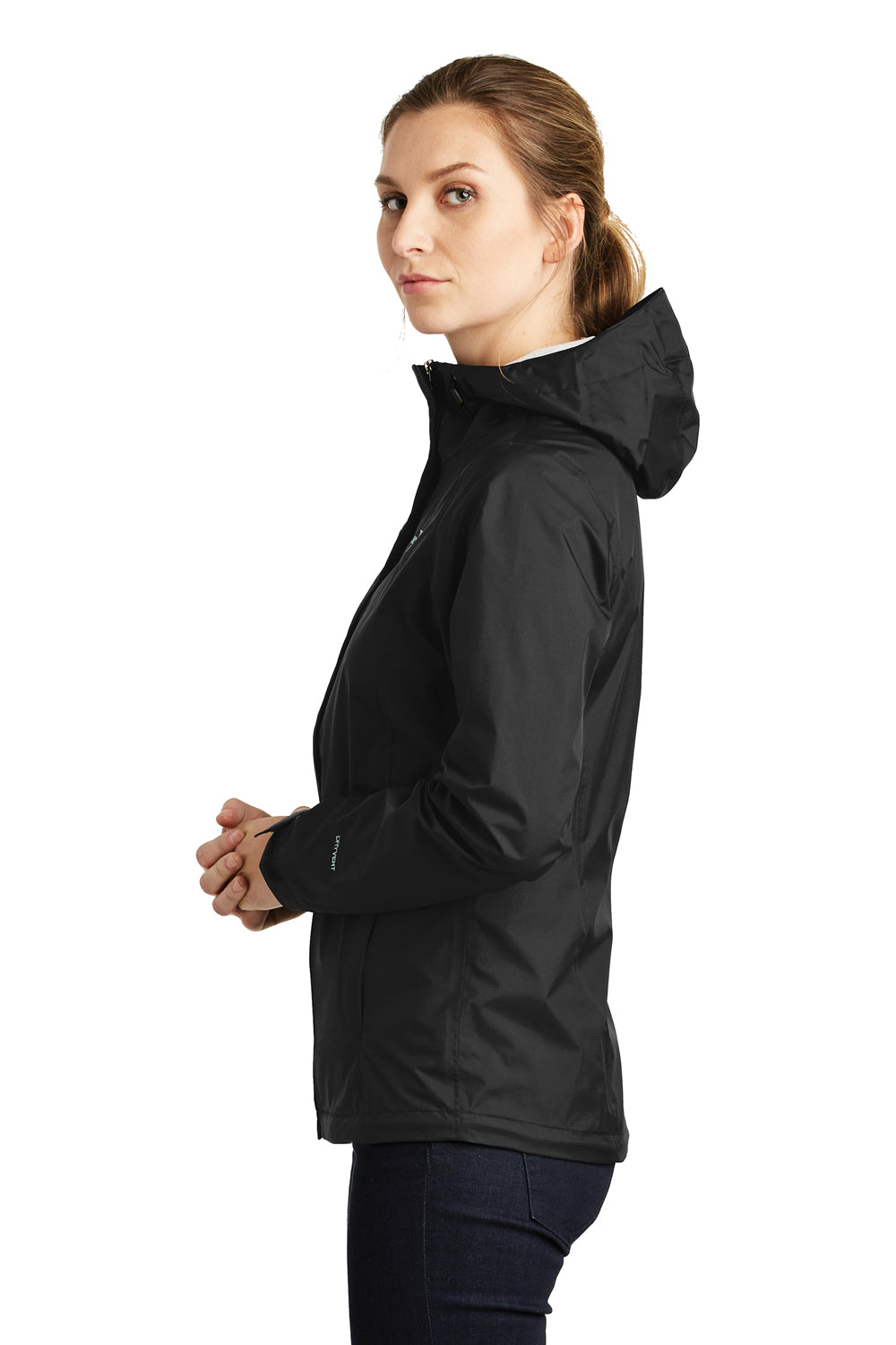 The North Face NF0A3LH5 Womens DryVent Waterproof Full Zip Hooded Jacket Black Side