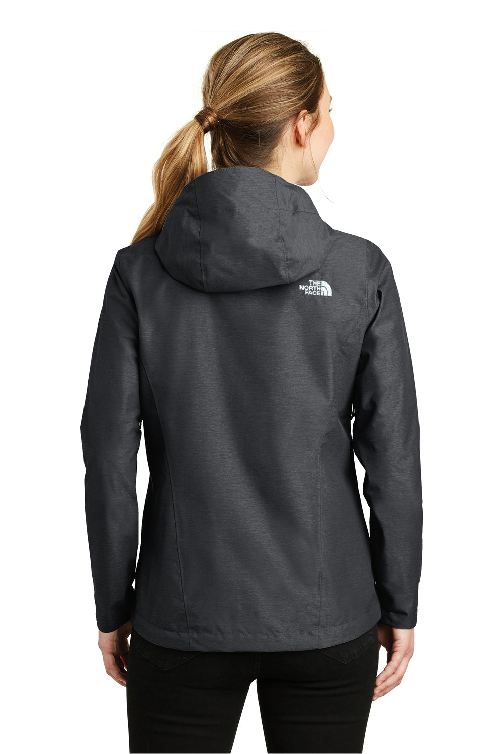 The North Face NF0A3LH5 Womens DryVent Waterproof Full Zip Hooded Jacket Heather Dark Grey Back