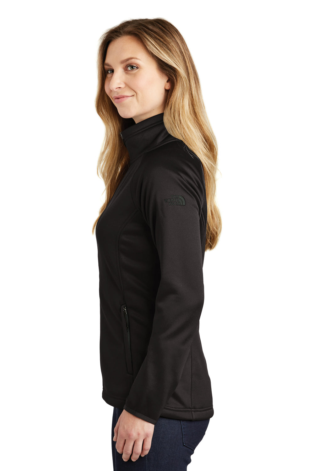 The North Face NF0A3LHA Womens Canyon Flats Full Zip Fleece Jacket Black Side