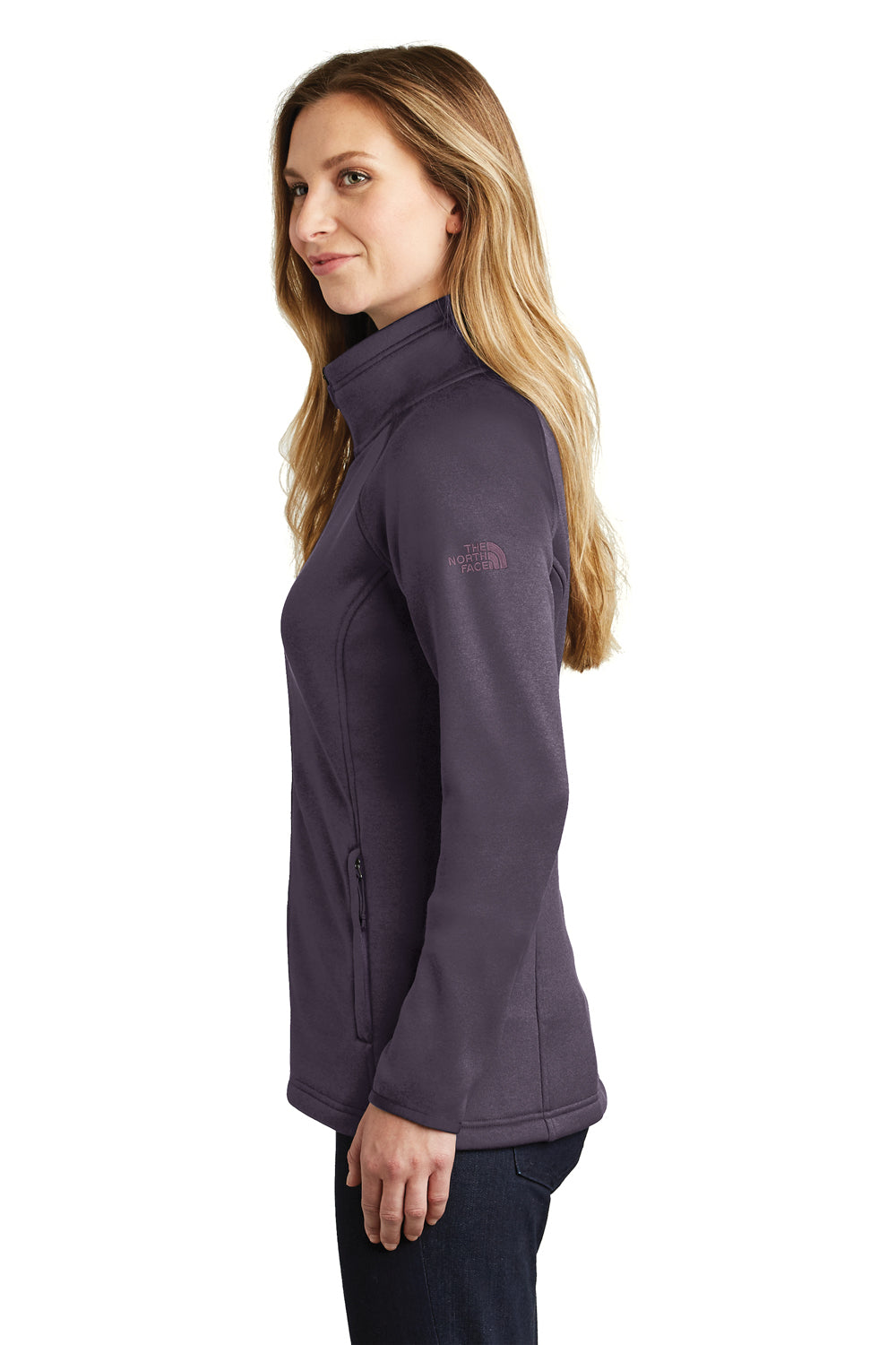 The North Face NF0A3LHA Womens Canyon Flats Full Zip Fleece Jacket Heather Eggplant Purple Side