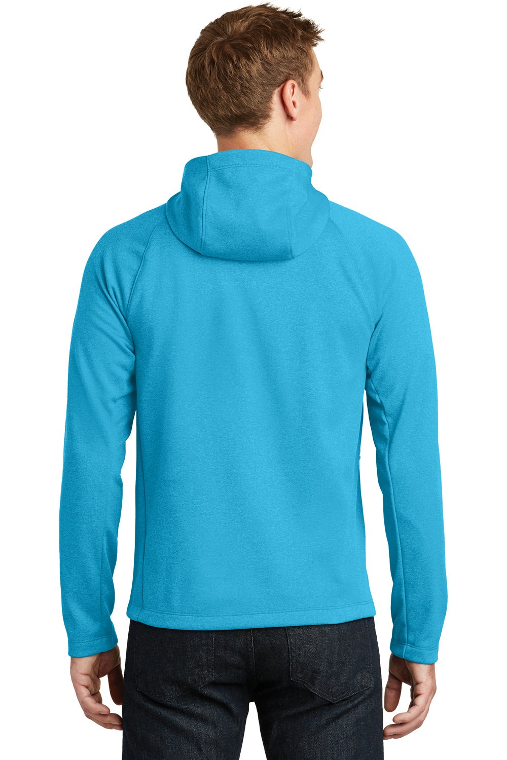 The North Face NF0A3LHH Mens Canyon Flats Full Zip Fleece Hooded Jacket Heather Hyper Blue Back