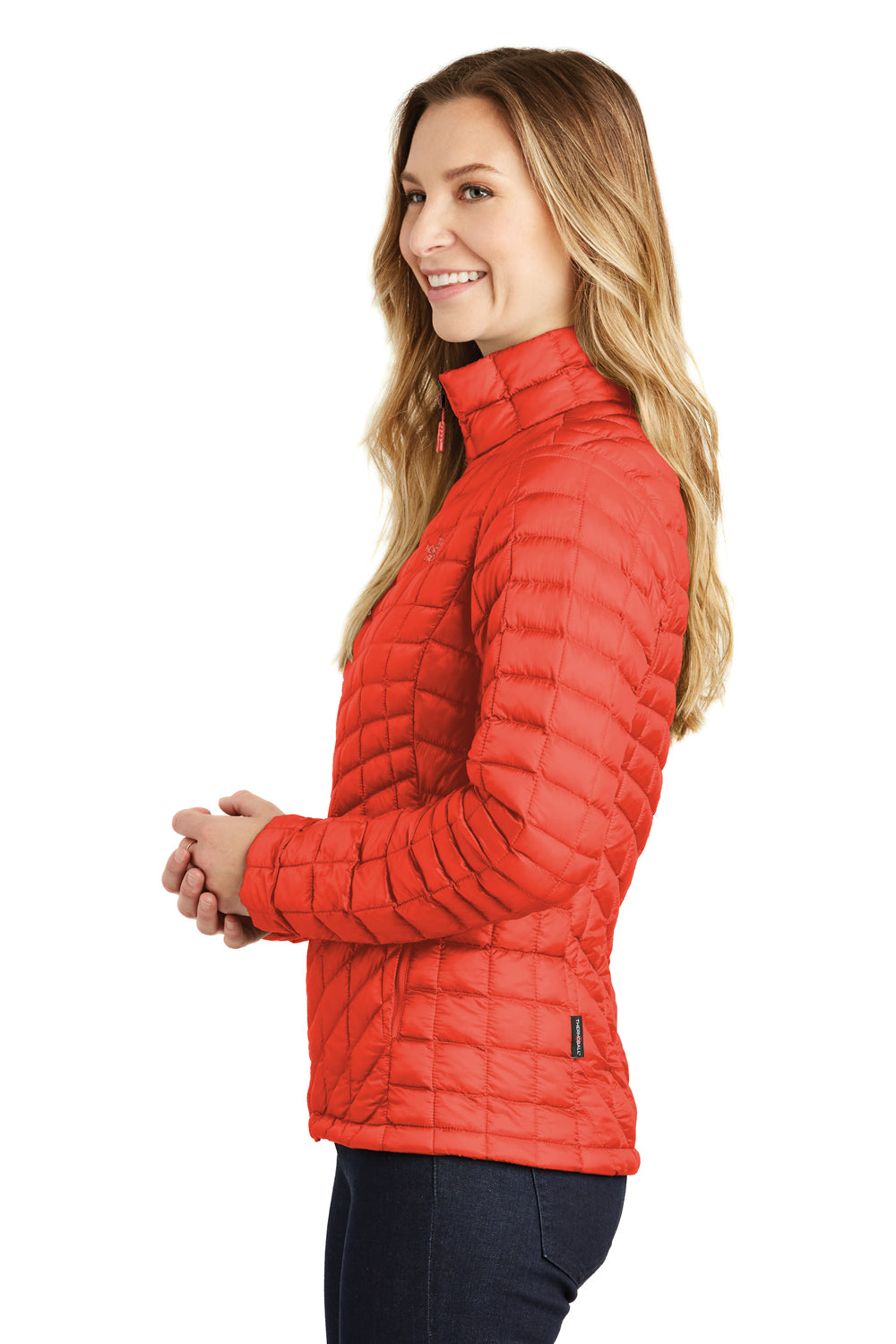 The North Face NF0A3LHK Womens ThermoBall Trekker Water Resistant Full Zip Jacket Brick Red Side