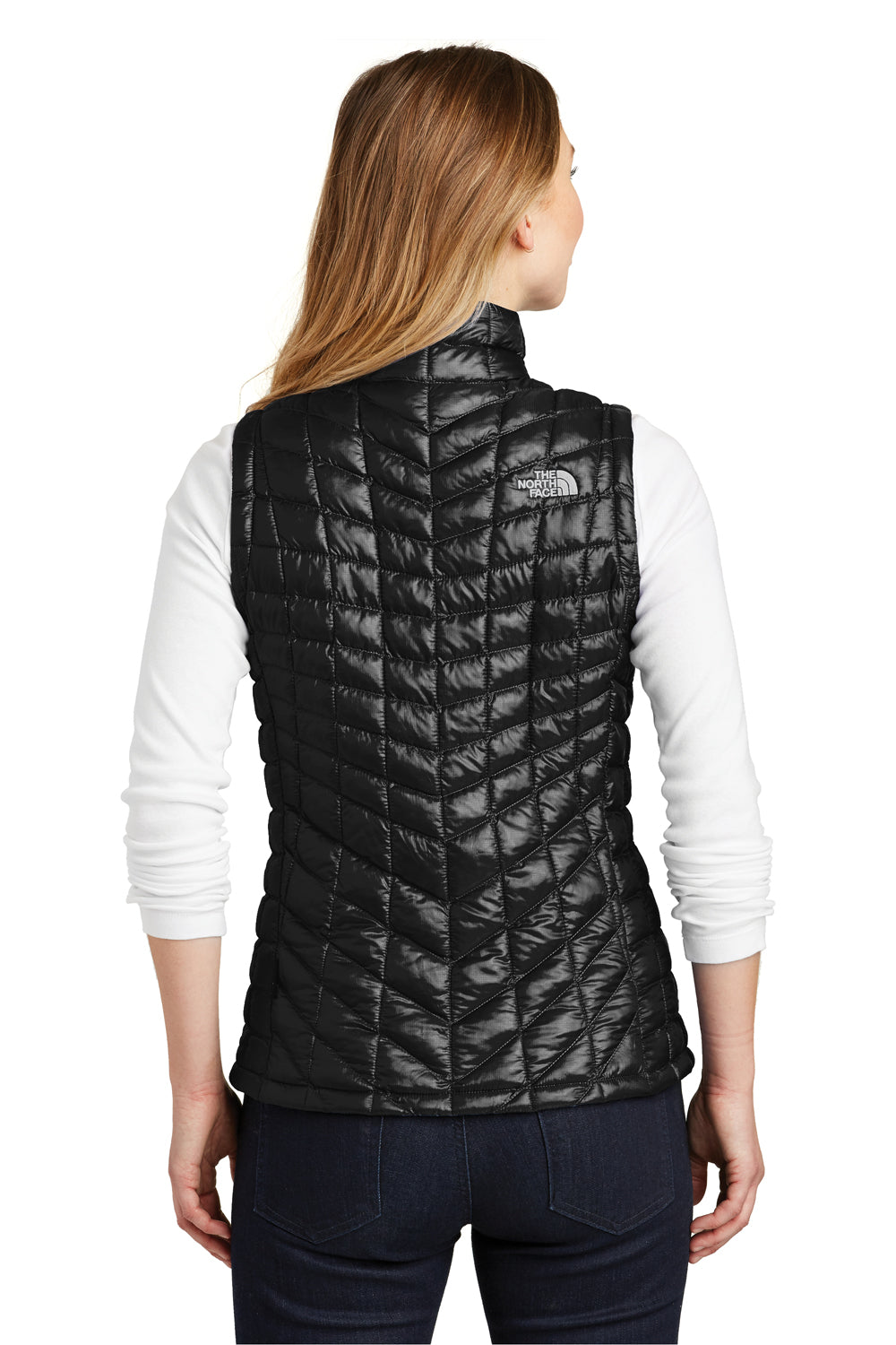 The North Face NF0A3LHL Womens ThermoBall Trekker Water Resistant Full Zip Vest Black Back