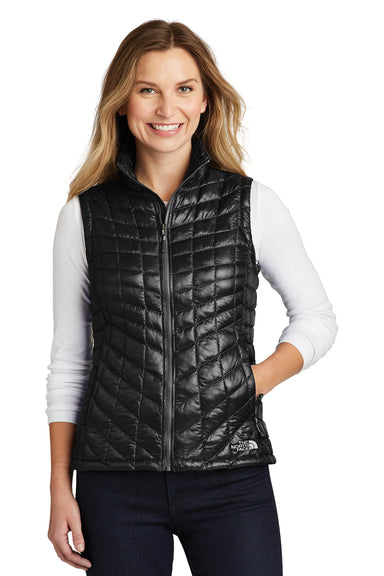 The North Face NF0A3LHL Womens ThermoBall Trekker Water Resistant Full Zip Vest Black Front