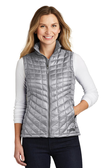The North Face NF0A3LHL Womens ThermoBall Trekker Water Resistant Full Zip Vest Mid Grey Front