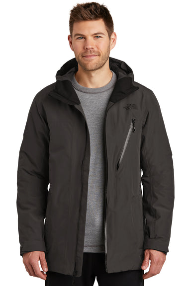 The North Face NF0A3SES Mens Ascendent Waterproof Full Zip Hooded Jacket Asphalt Grey Front
