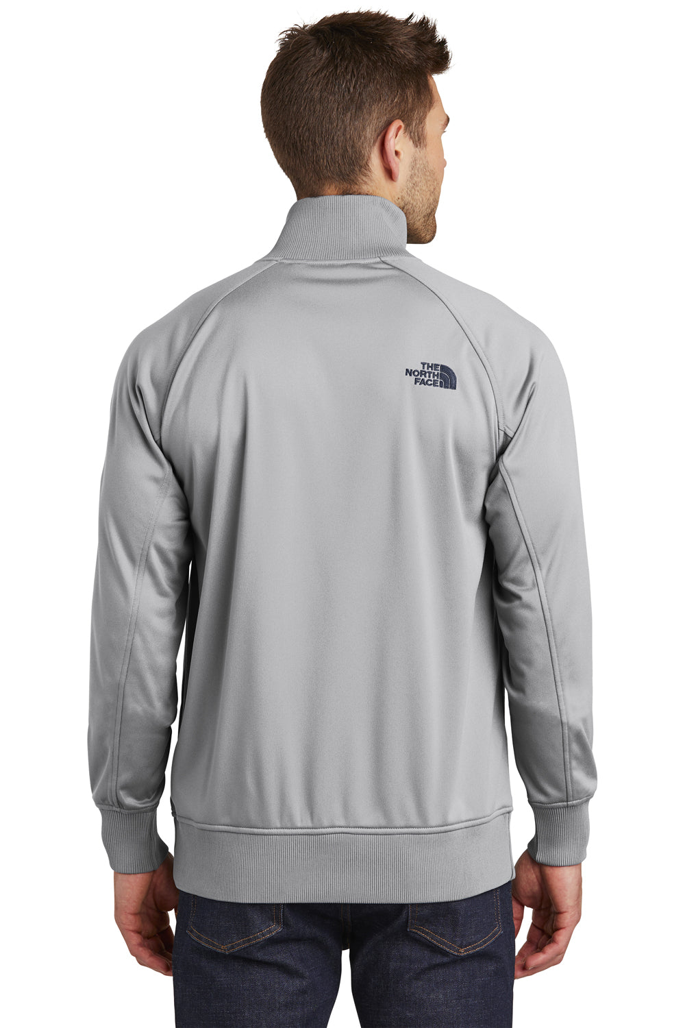 The North Face NF0A3SEW Mens Tech Full Zip Fleece Jacket Mid Grey/Navy Blue Back