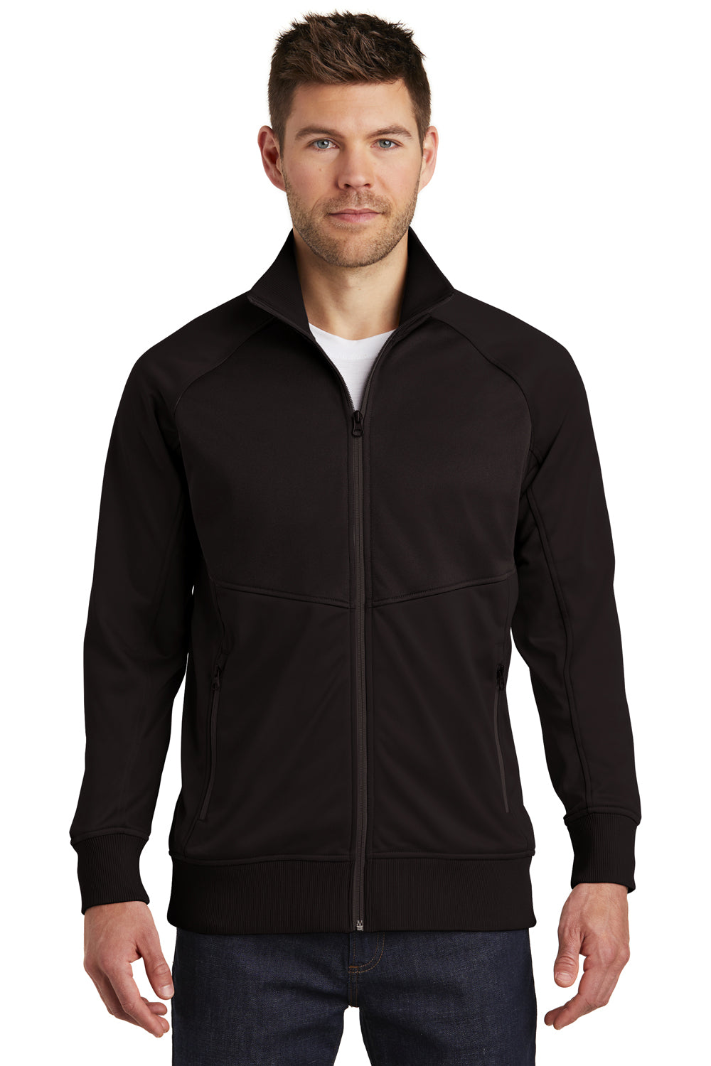 The North Face NF0A3SEW Mens Tech Full Zip Fleece Jacket Black Front