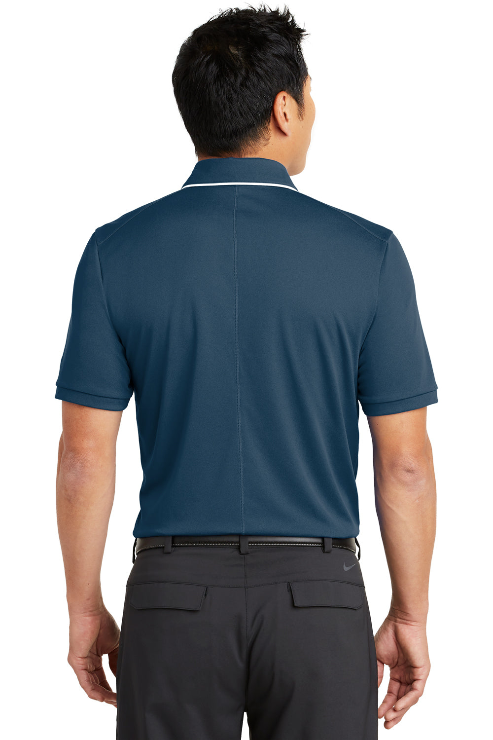 Nike NKAA1849 Mens Edge Dri-Fit Moisture Wicking Short Sleeve Polo Shirt Navy Blue Back