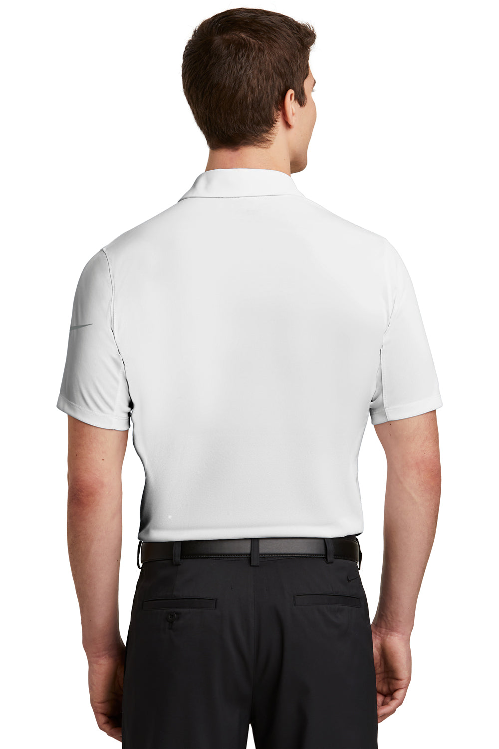 Nike NKAA1855 Mens Dri-Fit Moisture Wicking Short Sleeve Polo Shirt White Back