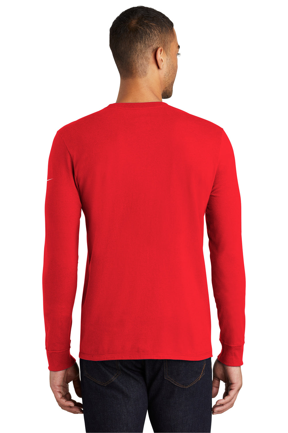 Nike NKBQ5232 Mens Core Long Sleeve Crewneck T-Shirt Red Back