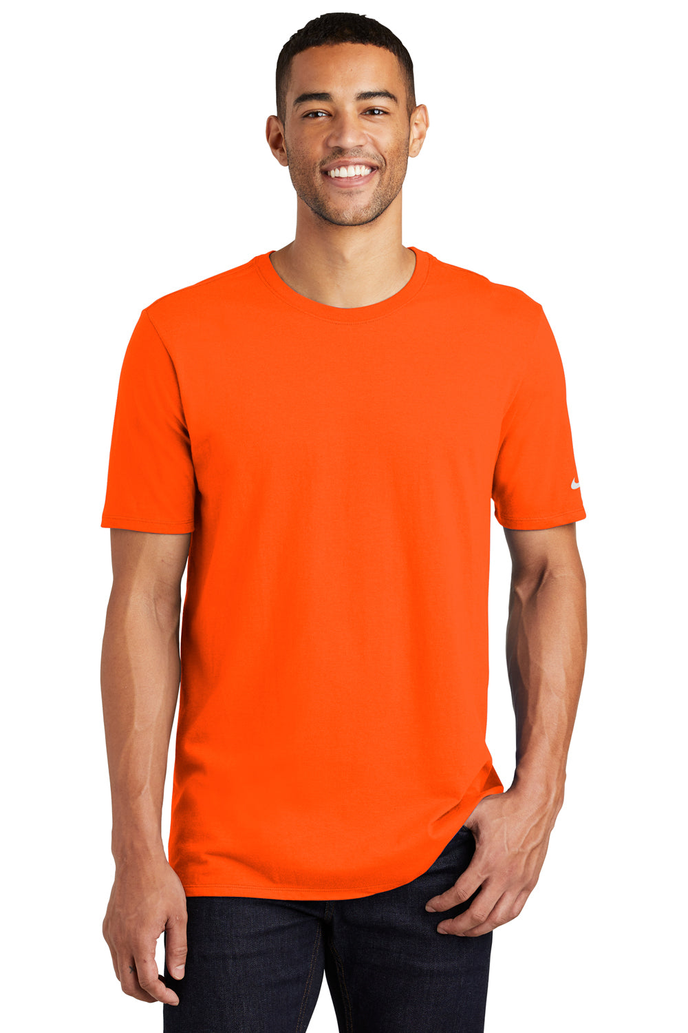 Nike NKBQ5233 Mens Core Short Sleeve Crewneck T-Shirt Orange Front