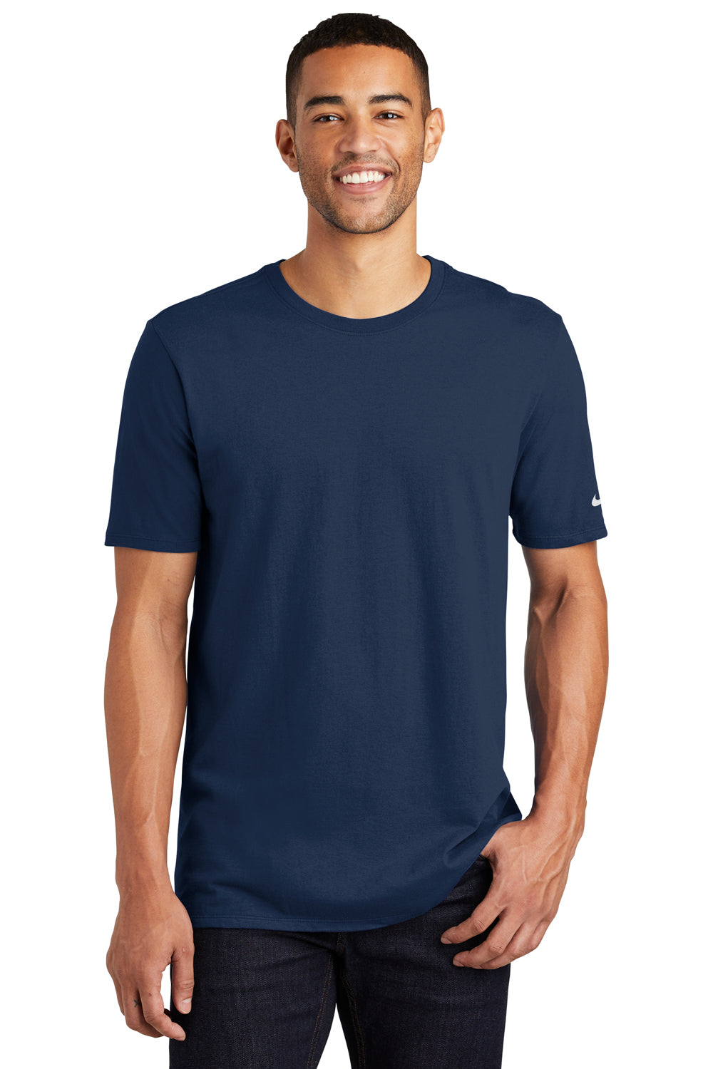 Nike NKBQ5233 Mens Core Short Sleeve Crewneck T-Shirt Navy Blue Front