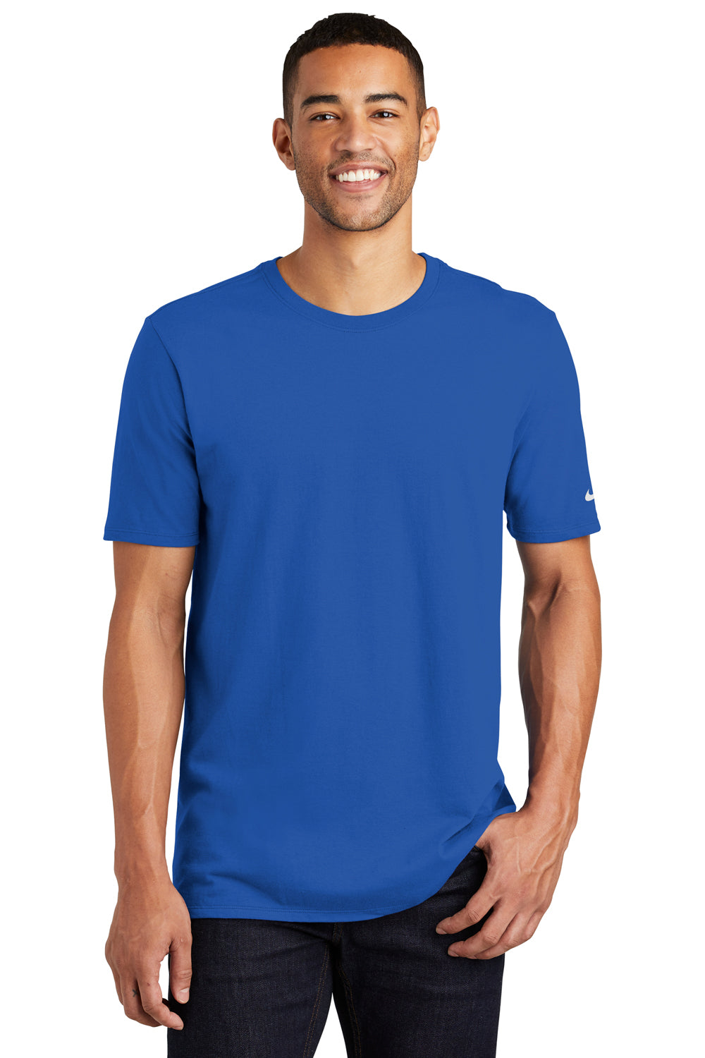 Nike NKBQ5233 Mens Core Short Sleeve Crewneck T-Shirt Rush Blue Front