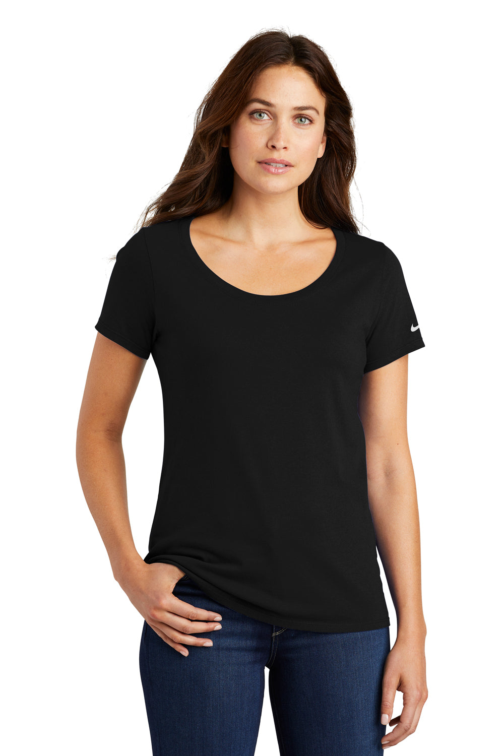 Nike NKBQ5236 Womens Core Short Sleeve Scoop Neck T-Shirt Black Front