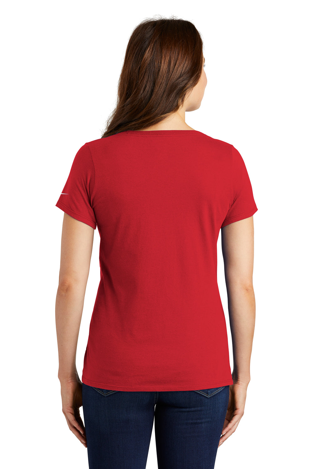 Nike NKBQ5236 Womens Core Short Sleeve Scoop Neck T-Shirt Gym Red Back