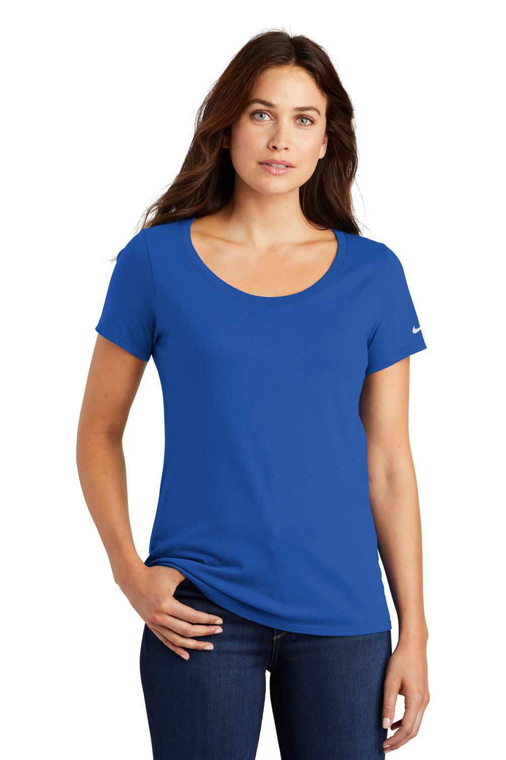 Nike NKBQ5236 Womens Core Short Sleeve Scoop Neck T-Shirt Rush Blue Front