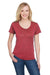 A4 NW3010 Womens Tonal Space Dye Short Sleeve Scoop Neck T-Shirt Red Front