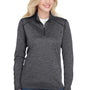 A4 Womens Tonal Space Dye Performance Moisture Wicking 1/4 Zip Sweatshirt - Charcoal Grey