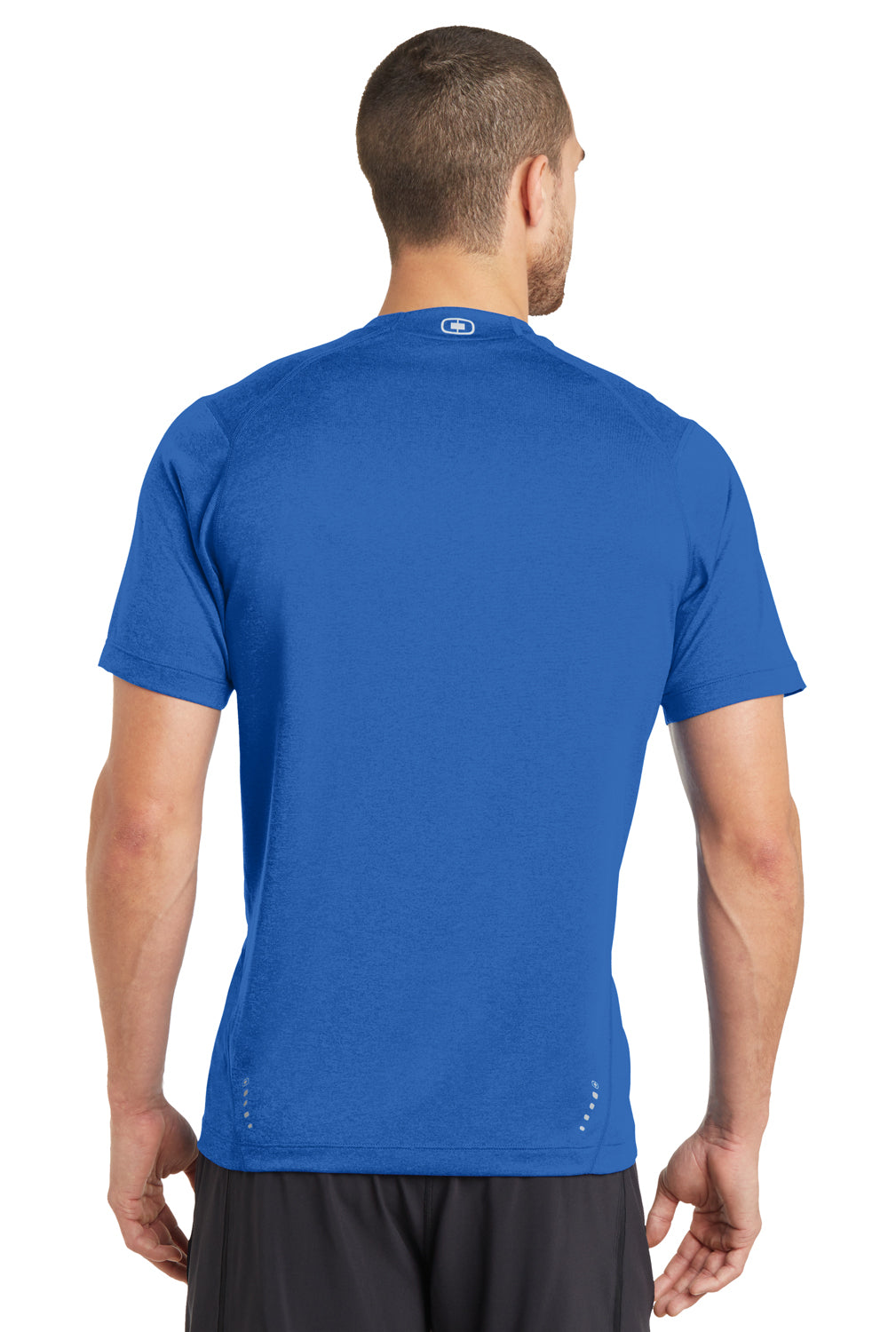 Ogio OE320 Mens Endurance Pulse Jersey Moisture Wicking Short Sleeve Crewneck T-Shirt Electric Blue Back