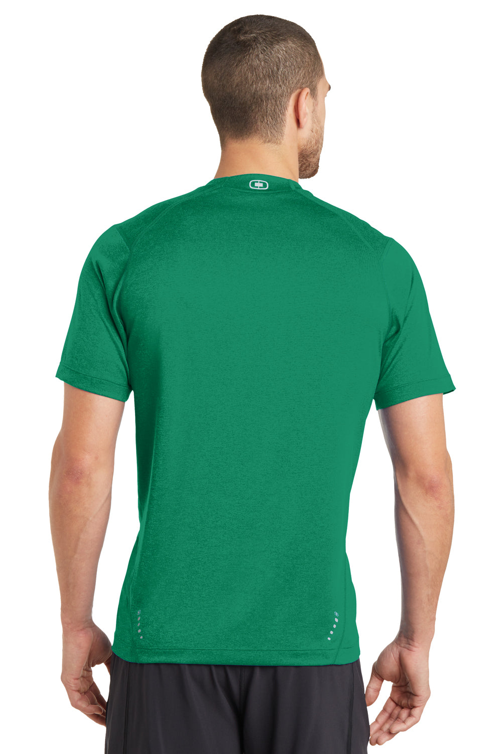 Ogio OE320 Mens Endurance Pulse Jersey Moisture Wicking Short Sleeve Crewneck T-Shirt Green Shift Back