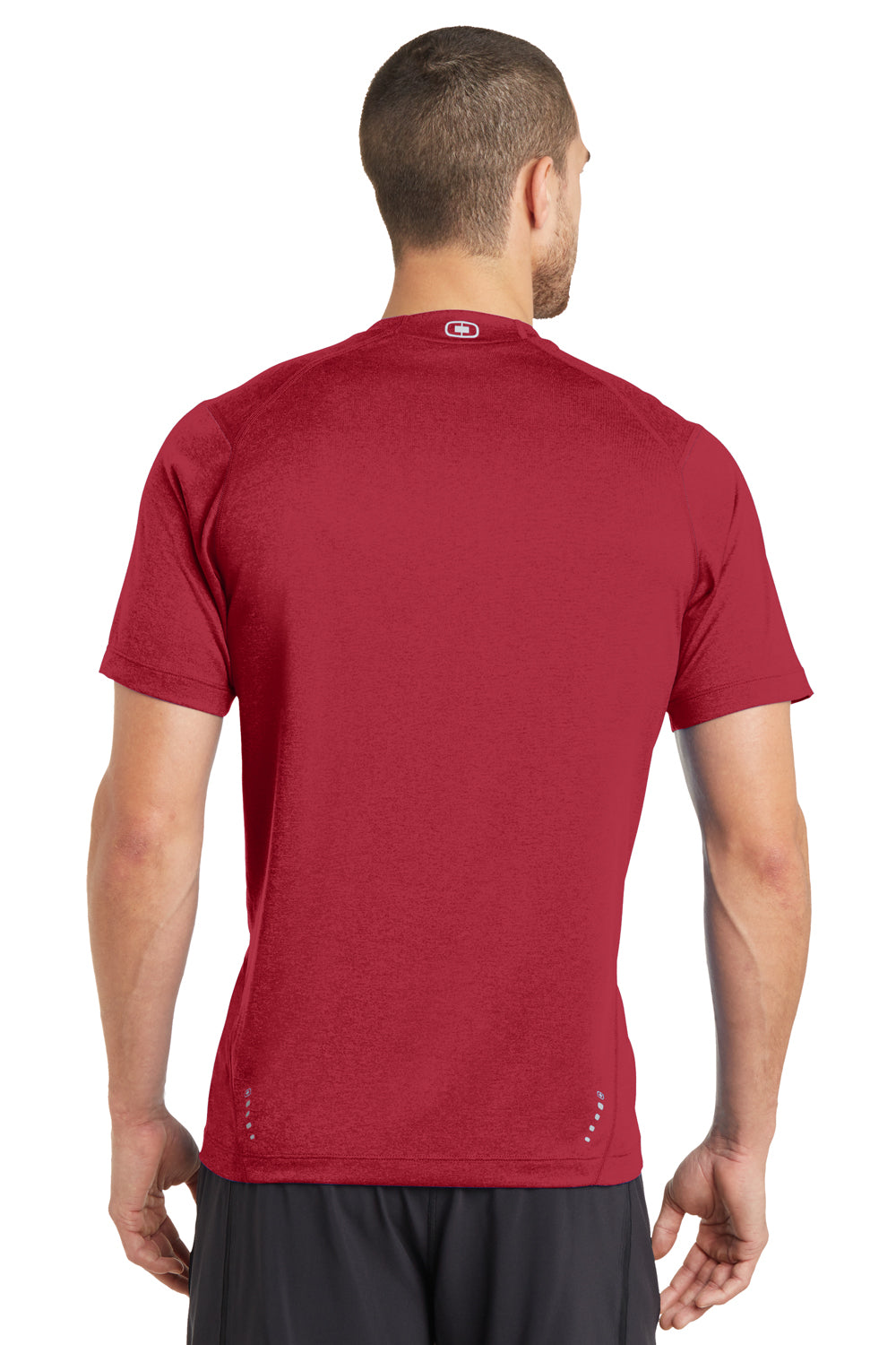Ogio OE320 Mens Endurance Pulse Jersey Moisture Wicking Short Sleeve Crewneck T-Shirt Red Back
