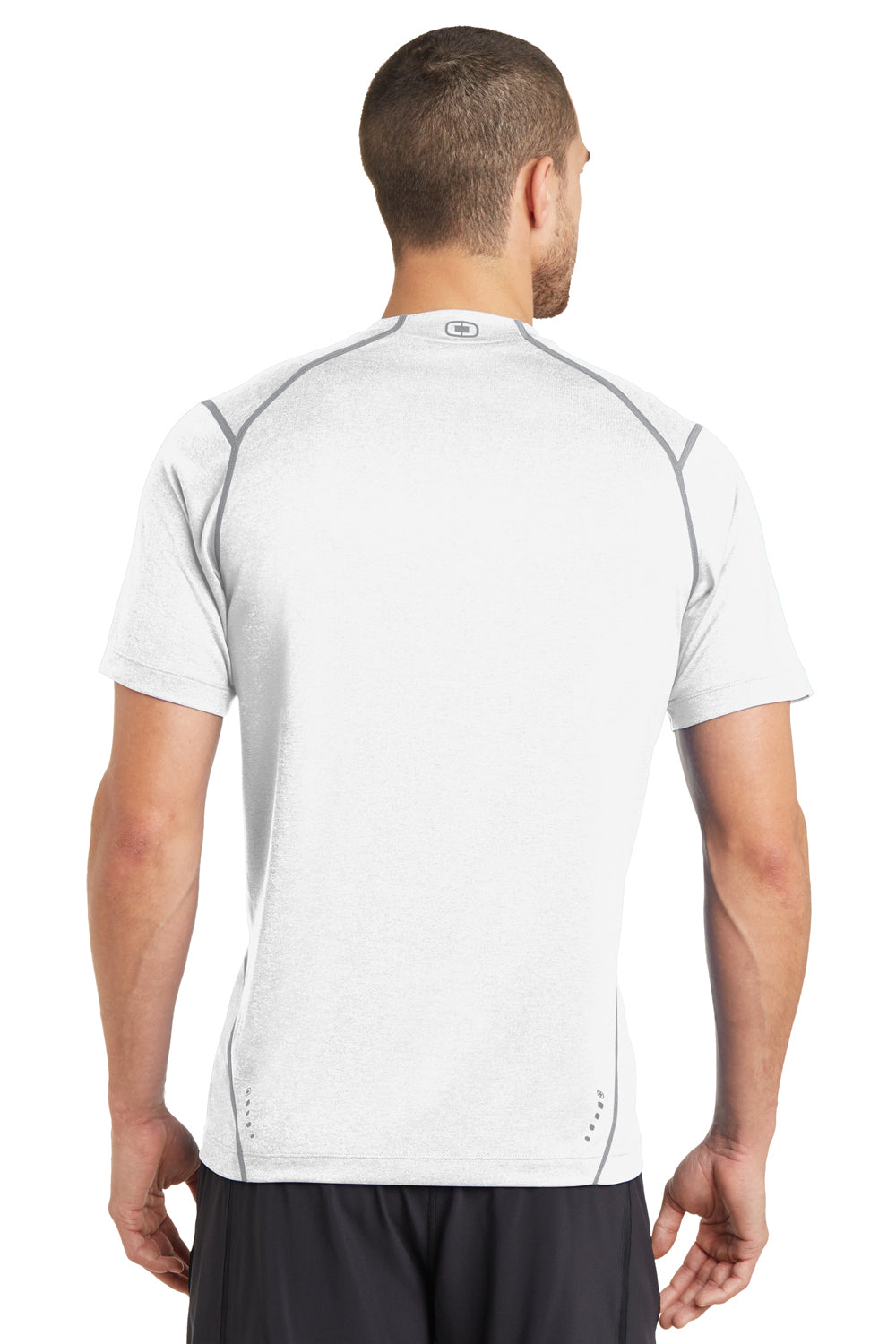 Ogio OE320 Mens Endurance Pulse Jersey Moisture Wicking Short Sleeve Crewneck T-Shirt White Back