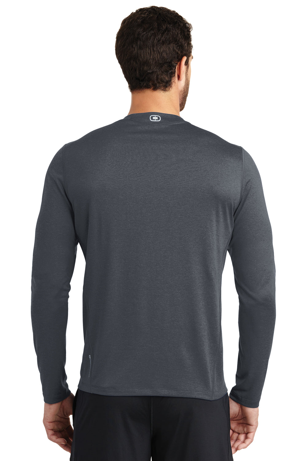 Ogio OE321 Mens Endurance Pulse Jersey Moisture Wicking Long Sleeve Crewneck T-Shirt Gear Grey Back
