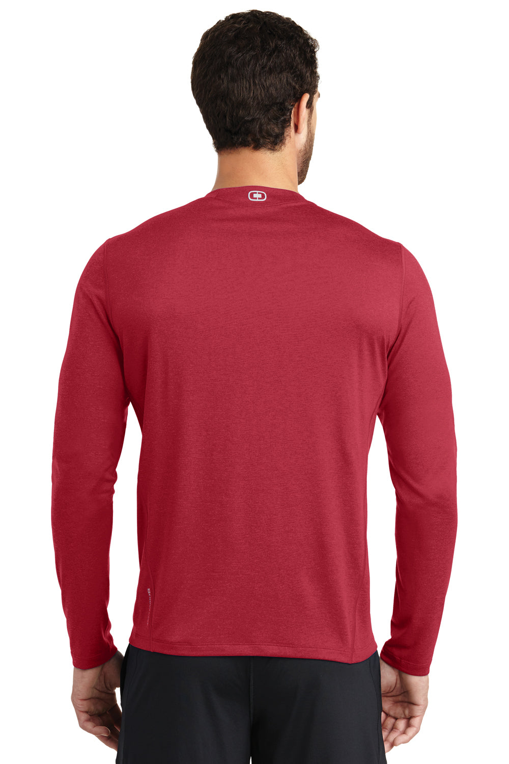 Ogio OE321 Mens Endurance Pulse Jersey Moisture Wicking Long Sleeve Crewneck T-Shirt Red Back
