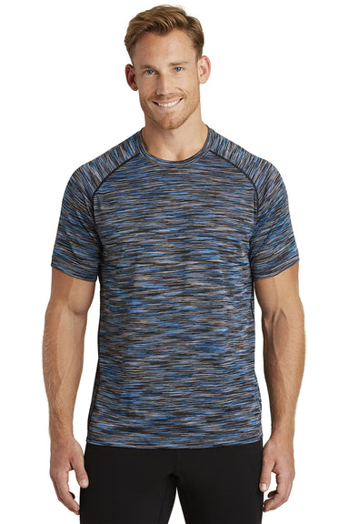 Ogio OE326 Mens Endurance Verge Jersey Moisture Wicking Short Sleeve Crewneck T-Shirt Electric Blue Space Dye Front