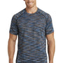Ogio Mens Endurance Verge Jersey Moisture Wicking Short Sleeve Crewneck T-Shirt - Electric Blue Space Dye
