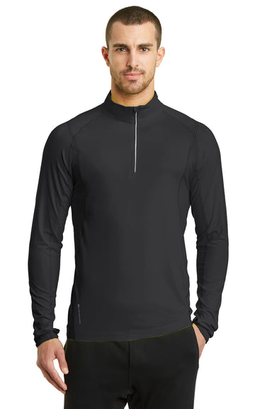 Ogio OE335 Mens Endurance Nexus Moisture Wicking 1/4 Zip Sweatshirt Black Front