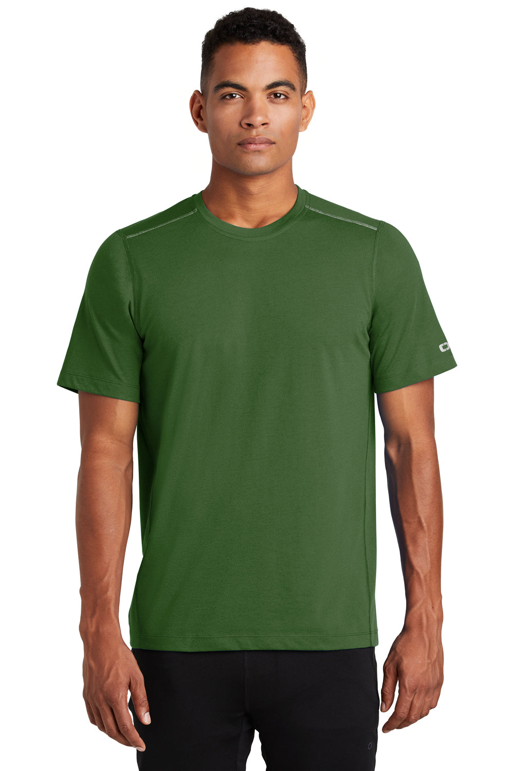 Ogio OE336 Mens Endurance Peak Jersey Moisture Wicking Short Sleeve Crewneck T-Shirt Green Front