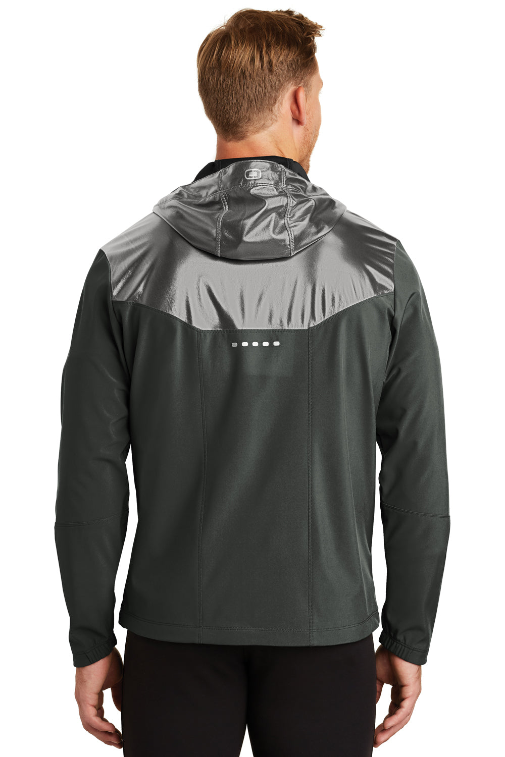 Ogio OE723 Mens Endurance Liquid Wind & Water Resistant Full Zip Hooded Jacket Black Back