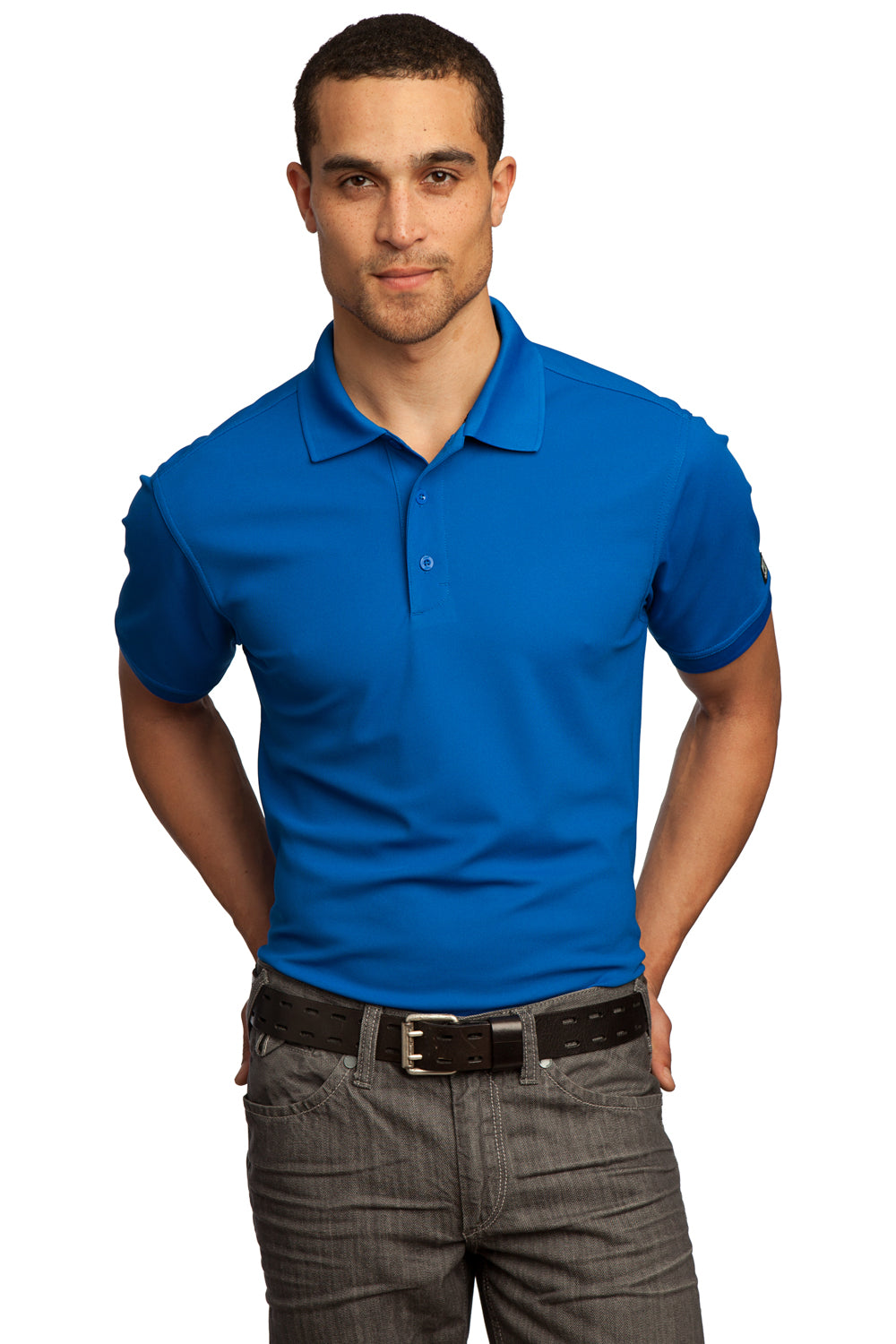 Ogio OG101 Mens Caliber 2.0 Moisture Wicking Short Sleeve Polo Shirt Electric Blue Front