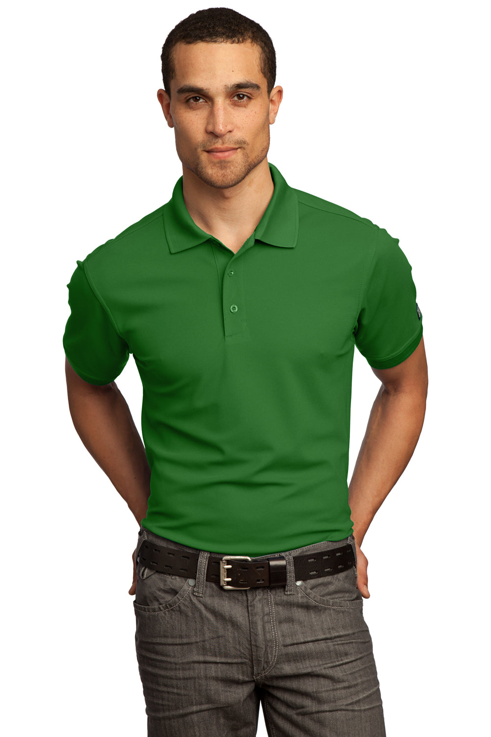 Ogio OG101 Mens Caliber 2.0 Moisture Wicking Short Sleeve Polo Shirt Gridiron Green Front