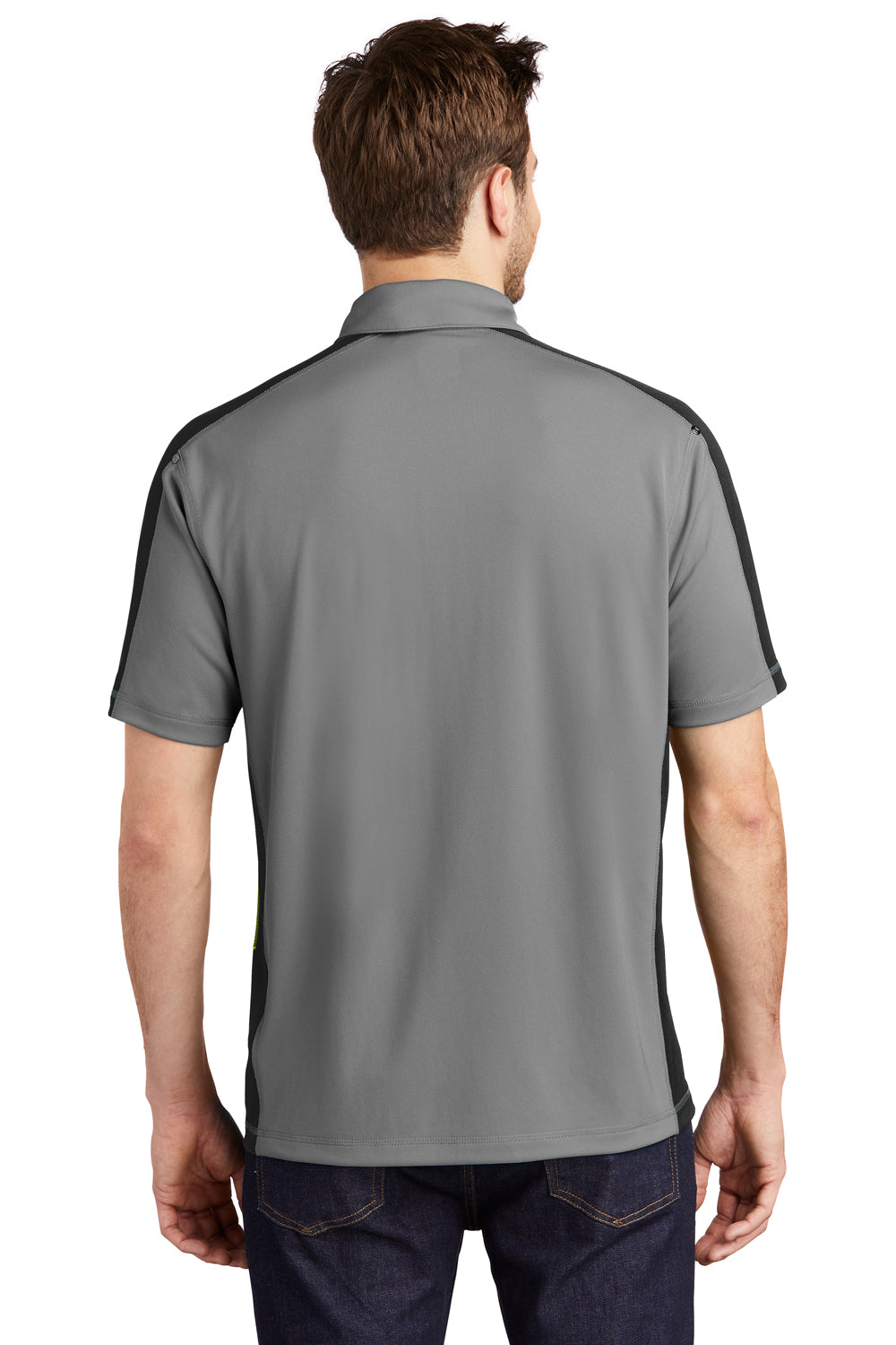 Ogio OG106 Mens Trax Moisture Wicking Short Sleeve Polo Shirt Petrol Grey/Black Back