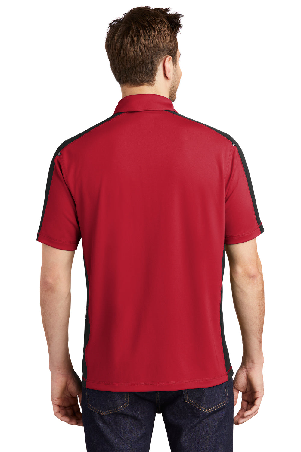 Ogio OG106 Mens Trax Moisture Wicking Short Sleeve Polo Shirt Red/Black Back