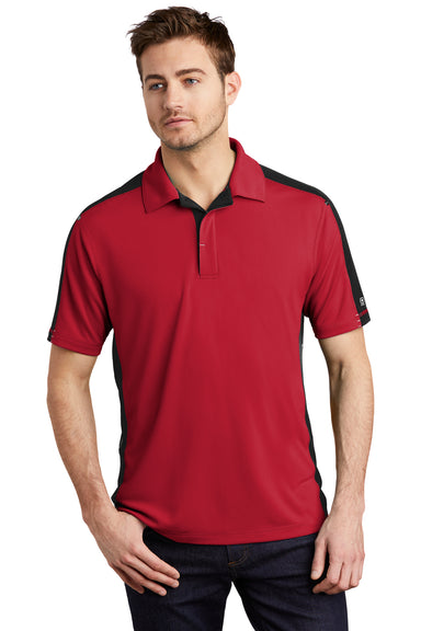 Ogio OG106 Mens Trax Moisture Wicking Short Sleeve Polo Shirt Red/Black Front