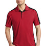 Ogio Mens Trax Moisture Wicking Short Sleeve Polo Shirt - Signal Red/Blacktop