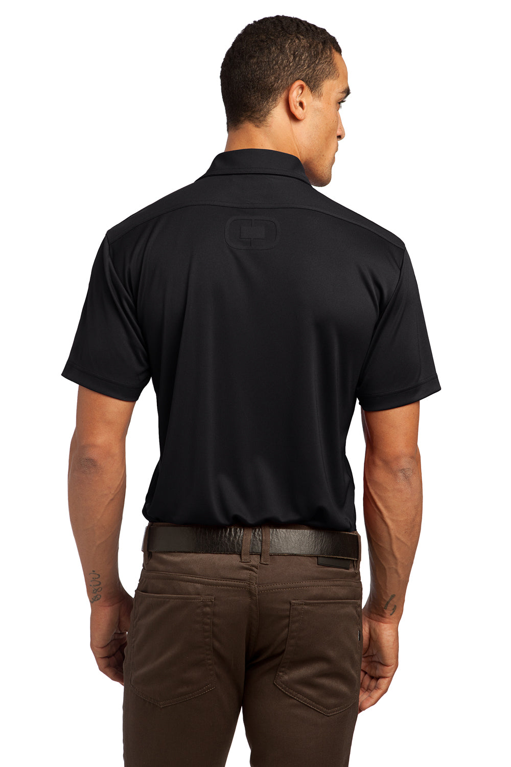 Ogio OG109 Mens Hybrid Moisture Wicking Short Sleeve Polo Shirt Black Back