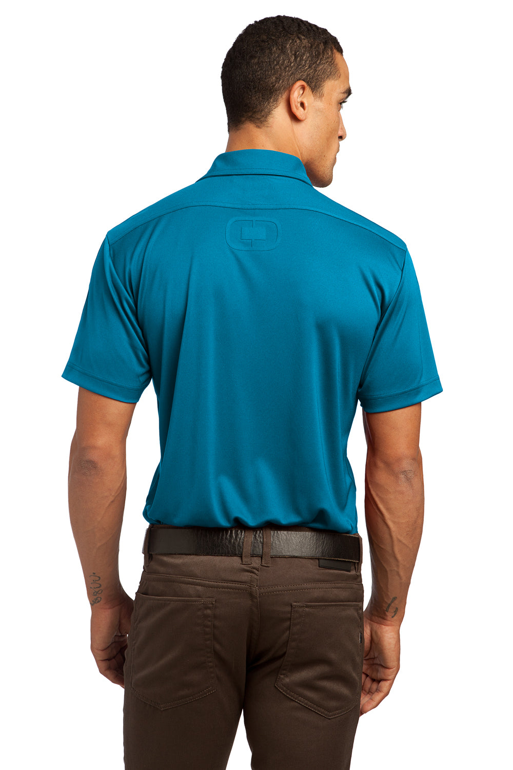 Ogio OG109 Mens Hybrid Moisture Wicking Short Sleeve Polo Shirt Enamel Blue Back