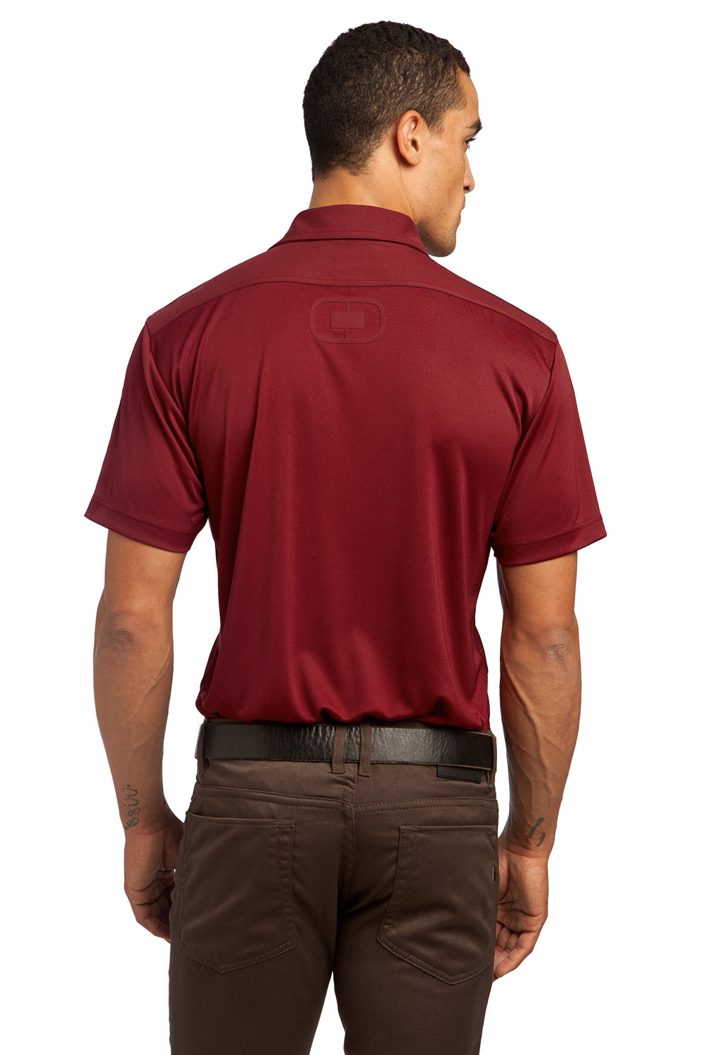 Ogio OG109 Mens Hybrid Moisture Wicking Short Sleeve Polo Shirt Red Back